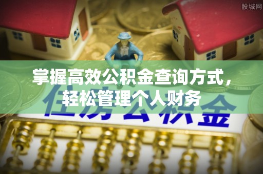 靖宇掌握高效公积金查询方式，轻松管理个人财务