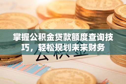 靖宇掌握公积金贷款额度查询技巧，轻松规划未来财务