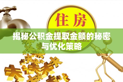 靖宇揭秘公积金提取金额的秘密与优化策略