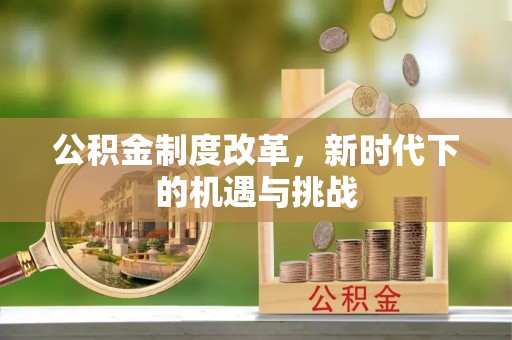 靖宇公积金制度改革，新时代下的机遇与挑战