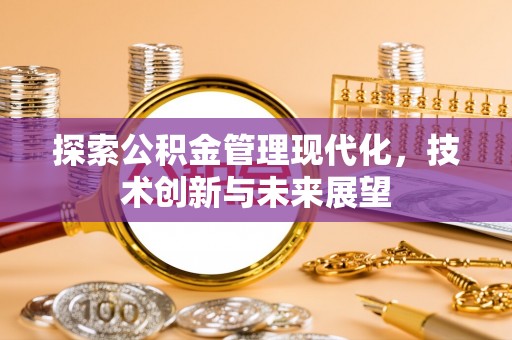 靖宇探索公积金管理现代化，技术创新与未来展望